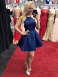 Niulatu Short A Line Halter Satin Prom Homecoming HZ1007