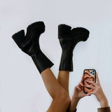 Niulatu Leather Ankle Boots Shoes Women Fashion Mid Calf Ankle Women Boots Female Winter INS Botas De Mujer Size DJSE