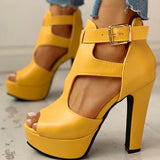 Niulatu Dropship Big Size 50 Thick High Heels Woman Shoes Sexy Peep Toe Platform Summer Sandals Women Office Sandals DJSE