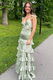 Knotted Sage Ruffles Tiedred Maxi HZ0308