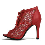 Niulatu Women's Sandals Summer Comfort High Quality Air mesh Peep Toe Shoes Fashion Sexy High Heels Dancing Shoes Plus Size 47 DJSE