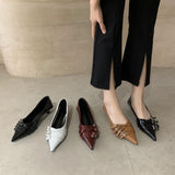 Niulatu Toe Low Heel Pumps Women Shoes Brand Belt Buckle Shallow Slip On Ballet Elegant Pumps For Party Dress DJSE