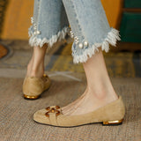 Niulatu Women Shoes Slip-on Shallow Mouth Casual Retro Females Shoes breathable square toe loafer Ladies Daily Footwear DJSE