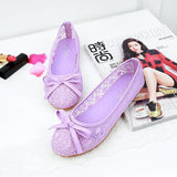 Niulatu Women Flats Bow Ballet Flats Shoes Women Fashion Slip On Cut Outs Flat Women Shoes Sweet Hollow Casual Shoes Breathble Flats DJSE