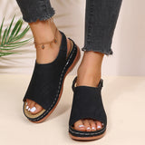 Niulatu Summer Women Platform Rome Sandals PU Leather Wedges Beach Sandalias Woman Open Toe Solid Casual Shoes Plus Size 43 DJSE