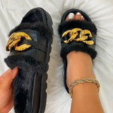 Niulatu Autumn Winter New Women Flat Platform Short Plush Flip Flops Slippers Shoes Woman Lady Sexy Furry Sandals Slippers Shoes DJSE