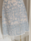 Niulatu A line Straps Sleeveless Blue Lace Party Dress Holiday Birthday Dresses For Women SD361