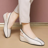 Niulatu Leather Women Shoes Slingbacks Wedges Pump Oxfords Brand Slip on Casual Shoes Moccasins Wild Driving Sandals Women DJSE