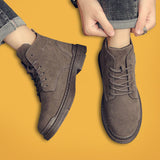 Niulatu Men's High Top Work Shoes Fashion Boots Men's Casual Tooling Shoes Zapatos De Hombre Platform Boots Men Black Shoes for Men DJSE