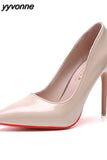Niulatu Women Pumps Patent Leather High Heels Shoes Women Black Classic Pumps Women Bridal Shoes Female Heels Stiletto Plus Size 42 43 DJSE