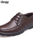 Niulatu Shoes Men Winter Shoes Brand Loafers Warm Plush Leather Loafers Mens Casual Shoes Male High Quality Black A444 DJSE