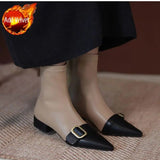 Niulatu Short Shoes for Women Elegant with Low Heels Booties Work Female Ankle Boots Pointed Toe Designer Luxury Autumn DJSE