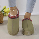Niulatu Women 2025 New Fur Short Plush Flip Flops Platform Slippers Winter Shoes Casual Home Cotton Shoes Warm Flats Boots Mules Zapatos DJSE