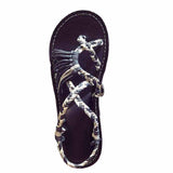 Niulatu Shoes Woman Sandals Color Matching Rope Knot Beach Toe Sandals Fashion Comfortable Women Plus Size Shoes DJSE