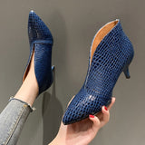 Niulatu New Women for Shoes Casual Pumps Short Boots Sexy High Heels Pointed V-mouths Ladies Dress shoes OL Daily Shoes DJSE