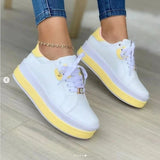 Niulatu Women's 2025 Fashion Plus Size 43 Ladies Casual Vulcanized Shoes Lace Up Thick Sole Sneakers Women's Shoes DJSE