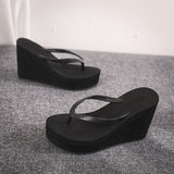 Niulatu Women Summer Shoes Woman 2025 Wedge Rubber Flip Flops Heeled Mules Candy Colors Platform Female Beach Slippers White 39 DJSE