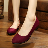 Niulatu Women Ballet Shoes Women Wedges Shoes for Office Work Oversize Boat Shoes Cloth Sweet Loafers Women's Pregnant Wedges Shoes DJSE