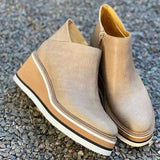 Niulatu Size New Winter Wedges Women Boots Comfortable Ankle Boots Shoes Round Toe 4cm Heel Lace Up and Zip Thicken Botas De Mujer DJSE
