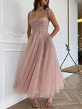 Niulatu Tulle Dusty Pink Prom Dress Short With HZ1007
