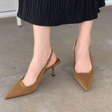 Niulatu Heels 2025 Summer Suit Comfort Shoes For Women Sandals Female Purple New Girls Low Pointed High Black Big Large Size DJSE
