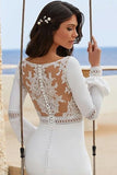 Niulatu Floor-Length Mermaid Jewel Neck Long Sleeves Chiffon Prom HZ1007