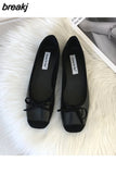 Niulatu Women Flats Ballet Shoes Fashion Bow Knot Shallow Ballerina Soft Moccasins Female Driving Loafers 2025 Zapatillas Mujer DJSE