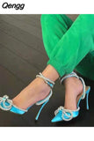 Niulatu color sandals women's new bow rhinestone high heels large size sandals stilettos shoes sandals women DJSE