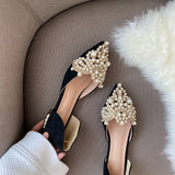 Niulatu New 2025 Trend Pearl Ballet Flats Women Pumps Floors Shoes Without Heels Loafers Female Dress Moccasins Ladies Luxury DJSE