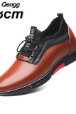 Niulatu Men's Casual Shoes Leather PU Black Spring Male Footwear Loafers Soft Bottom Lace Up Outdoor Business Sneakers Shoes For Men DJSE