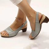 Niulatu Women Sandals 2025 Women Heels Sandals Summer Shoes For Women Peep Toe Platform Sandalias Mujer Elegant Medium Heel Shoes Female DJSE