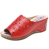 Niulatu Women Shoes Sandals Fish Mouth Wedges Sandals Open Toes Hollow Out Women's Shoes Slip On Women Shoe Female Footwear DJSE