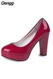 Niulatu Women High Heel Pumps Thick Heel Pumps Round Toe Pump Sexy Footwear Wedding heels Spring Leather Shoes Woman 2025 new DJSE