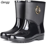 Niulatu Women Short Tube Rain Shoes Adult Water Boots Anti-skid Water Shoes Jelly Rubber Shoes Rain Boots rtg5 DJSE