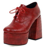 Niulatu Brand Ladies Pumps Solid Lace Up High Heel Platform Large Size 48 Mature Elegant Top Quality Spring Shoes Woman DJSE