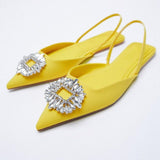 Niulatu Women's Pumps Fashion Pointed Slingback Female Stiletto Elegant Colorful Shallow Mouth Ladies Prom Shoes DJSE