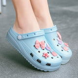 Niulatu Women Clogs Shoes Cute Cartoon Garden Sandals Women Non-slip Lightweight Slides Ladies Summer Casual Beach Sandals DJSE