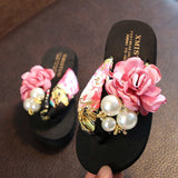 Niulatu New Non-slip Children's Flip-flops Girls Fashion Beach Shoes Pinch Sandals Female Flowers Slippers Women Wear Size DJSE