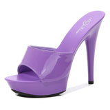 Niulatu Color Woman Wedding Shoes Sandals Nightclub Sexy High Heels 13cm Slides Slippers Heels Waterproof Sandal Summer Pumps DJSE