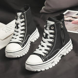 Niulatu Spring New Style Women Casual Shoes Platform Sneakers PU Leather Shoes Woman High Top White Shoes Tenis Feminino DJSE