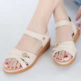 Niulatu Summer Sandals for Women Wedge Mid Heel Flat Designer Aged Shoes Slipper DJSE