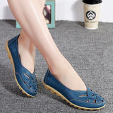 Niulatu Women Flats Soft Genuine Leather Flat Shoes Woman Loafers Oxford Shoes For Women White Shoes Moccasins Slipony Plus Size DJSE