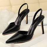 Niulatu Shoes Rivet High Heels Woman Pumps Pu Leather Women Heels 9cm Sexy Party Shoes Black Red Apricot Wedding Shoes Female DJSE