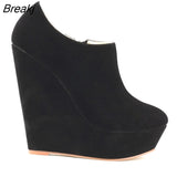 Niulatu Winter Boots For Women Wedges Platform Flock Women's Ankle Fashion Short Boot Shoes Woman DJSE