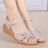 Niulatu Summer Sandals for Women Wedge Mid Heel Flat Designer Aged Shoes Slipper DJSE