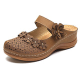 Niulatu Women Fashion Sandals Flat Ladies Flower Sandals Comfortable Female Soft Bottom Shoes Leisure ladies Hollow Out Light Footwear DJSE