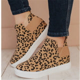 Niulatu Women's Shoes 2025 Trendy Leopard Non Slip Lazy Shoes Plus Size Flats Women Elastic Band Casual Shoes Loafers Zapatos De Mujer DJSE