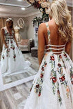 Niulatu Sexy Floral Embroidered Long Prom Dresses HZ0113