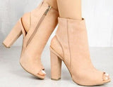 Niulatu Sandals Ladies Shoes Gladiator Casual Peep Toe Antiskid Bottom Zipper Med Thick Heels Wedding Sandalias Mujer 6299W DJSE