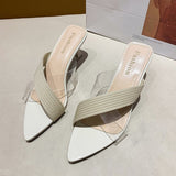Niulatu Women Yellow Green Beige Pumps Sandals For Ladies Sexy Mules High Heels Slip-on Slippers Slides Shoes New 2025 DJSE